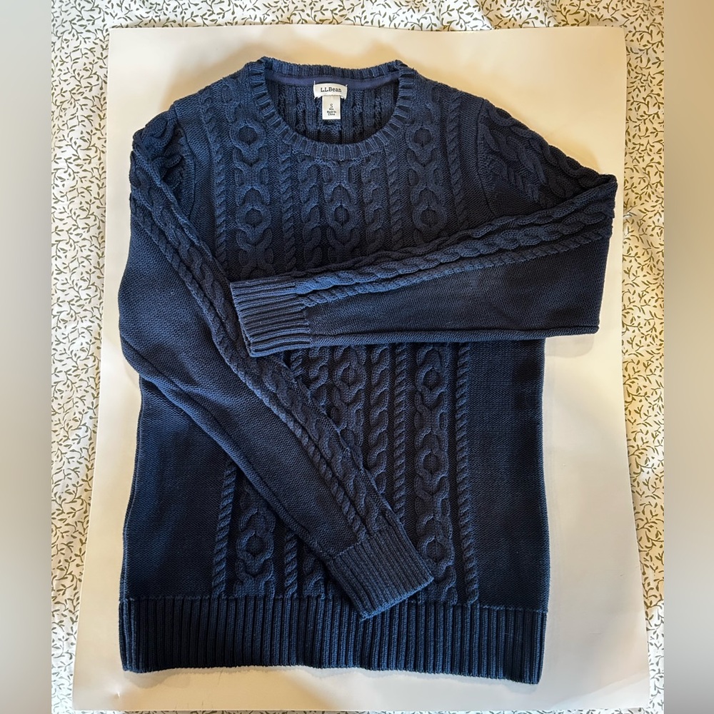 L.L Bean Women’s Navy Cable Knit Sweater